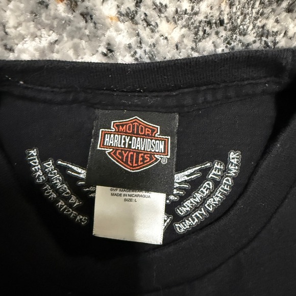 Harley Davidson Tyler Texas Lone Star T-Shirt Mens Large Black Biker Graphic Tee - Picture 4 of 7